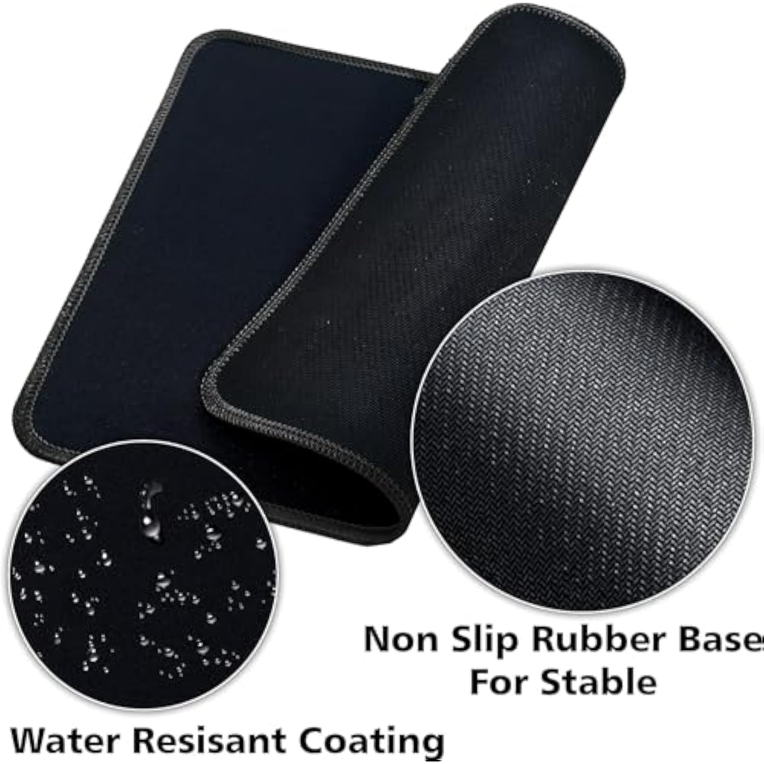 SaiTech IT 50 Pack Mouse Pad with Stitched Edges Non-Slip Rubber Base, Premium-Textured and Waterproof Mousepads Bulk, Mouse Pad for Computers, Laptop (8.66 x 7.1 Inch) - Black