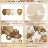 129pcs Brown Balloon Garland Kit for Baby Shower, Safari & Birthday Party Decor