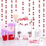 Valentines Day Pink Red Party-Decorations Heart-Garland - 39Ft 3D Burgundy Proposal Romantic Special Night Galentines Hanging Paper Streamers Banner,Engagement Wedding Baby Bridal Shower Decor