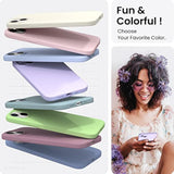 Compatible With Iphone 14 Case 6.1, Slim Liquid Silicone 3 Layers Full Phone Covered Soft Gel Rubber Case Protective Phone Cover 6.1 Inch-Pastel Lilac