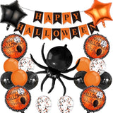 Happy Halloween Banner with Spider Balloons Black Orange Latex Balloons Party Decorations