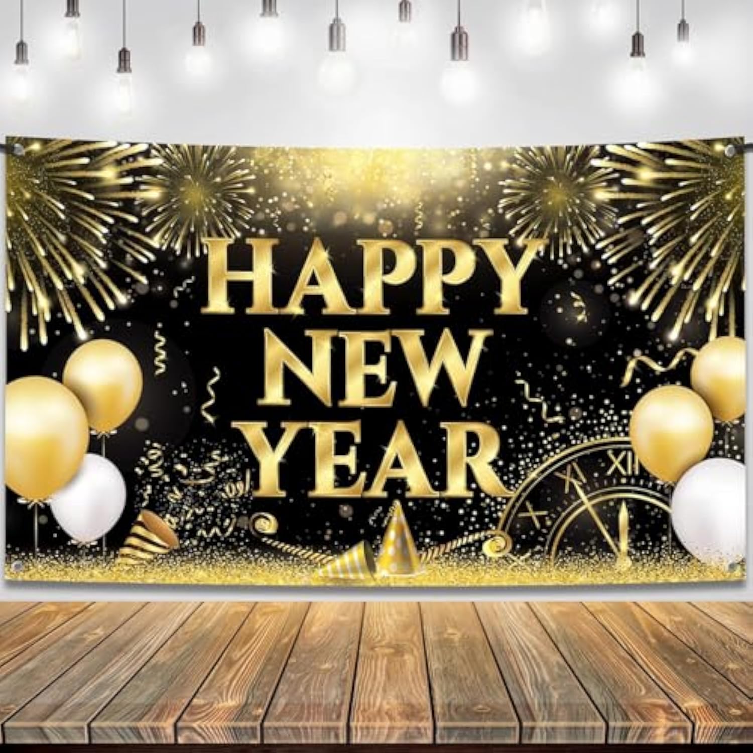 Xtralarge Happy New Year Banner 72x44in 2026 Party Backdrop