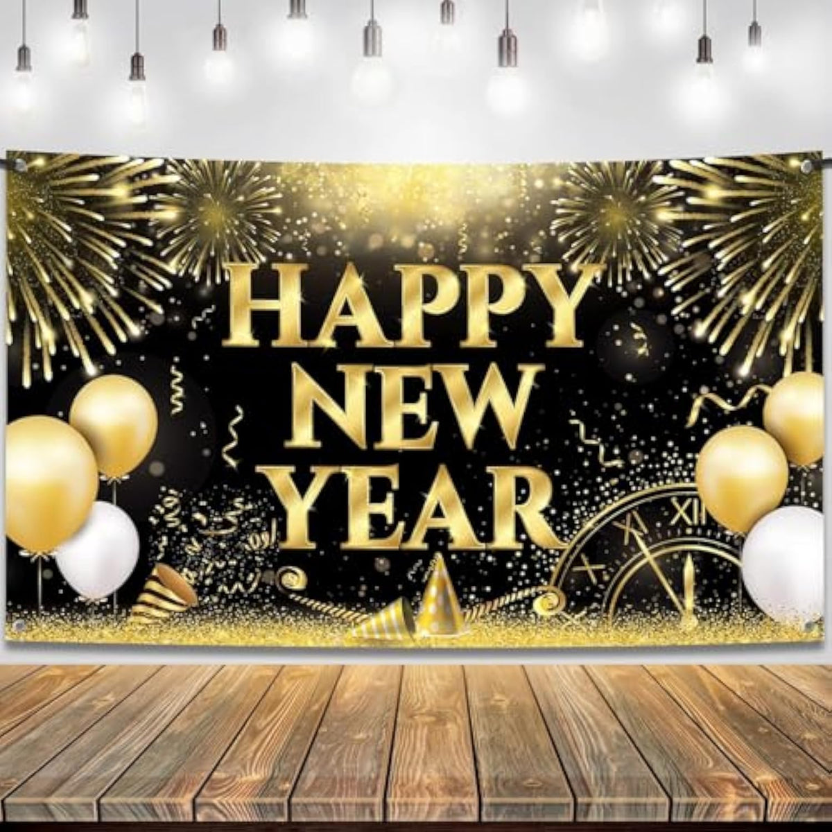 Xtralarge Happy New Year Banner 72x44in 2026 Party Backdrop