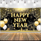 Xtralarge Happy New Year Banner 72x44in 2026 Party Backdrop