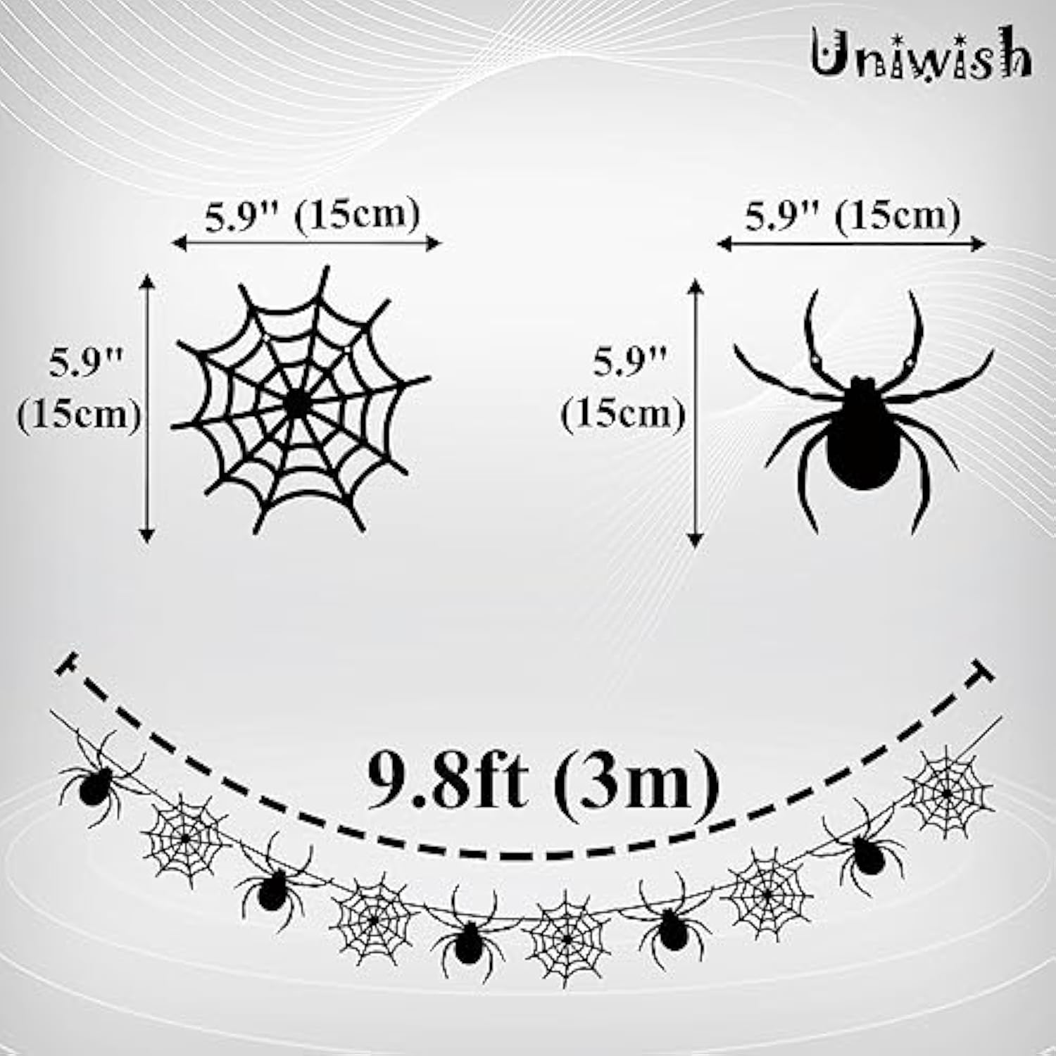 Felt Spider Web Banner Garland Halloween Decorations for Indoor Outdoor Party Photo Props