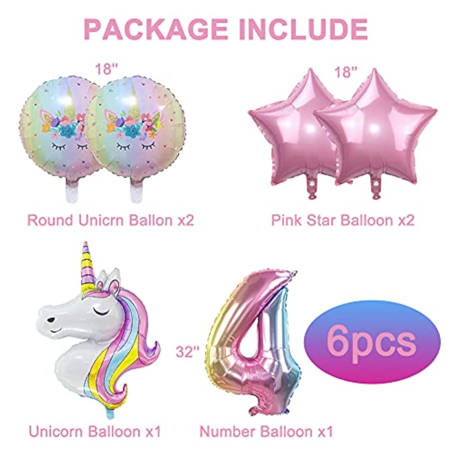 Unicorn Balloons Unicorn Birthday Party Decorations For Girls Foil Balloons Set Macaron And Rainbow Balloon Wedding Baby Shower Party Supplies (4)