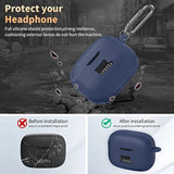 For Jbl Tune 230Nc Tws Case Cover, Silicone Protective Portable Scratch Shock Resistant Cover Only Compatible With Jbl 230Nc Earbuds Charging Case With Carabiner(Blue)