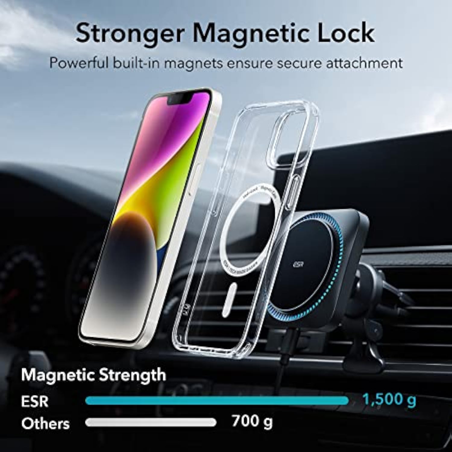 Esr Case For Iphone 14/Iphone 13, Compatible With Magsafe, Classic Hybrid Magnetic Mobile Phone Case Case, Standard, Drop Protection, Scratch-Resistant Back, Clear