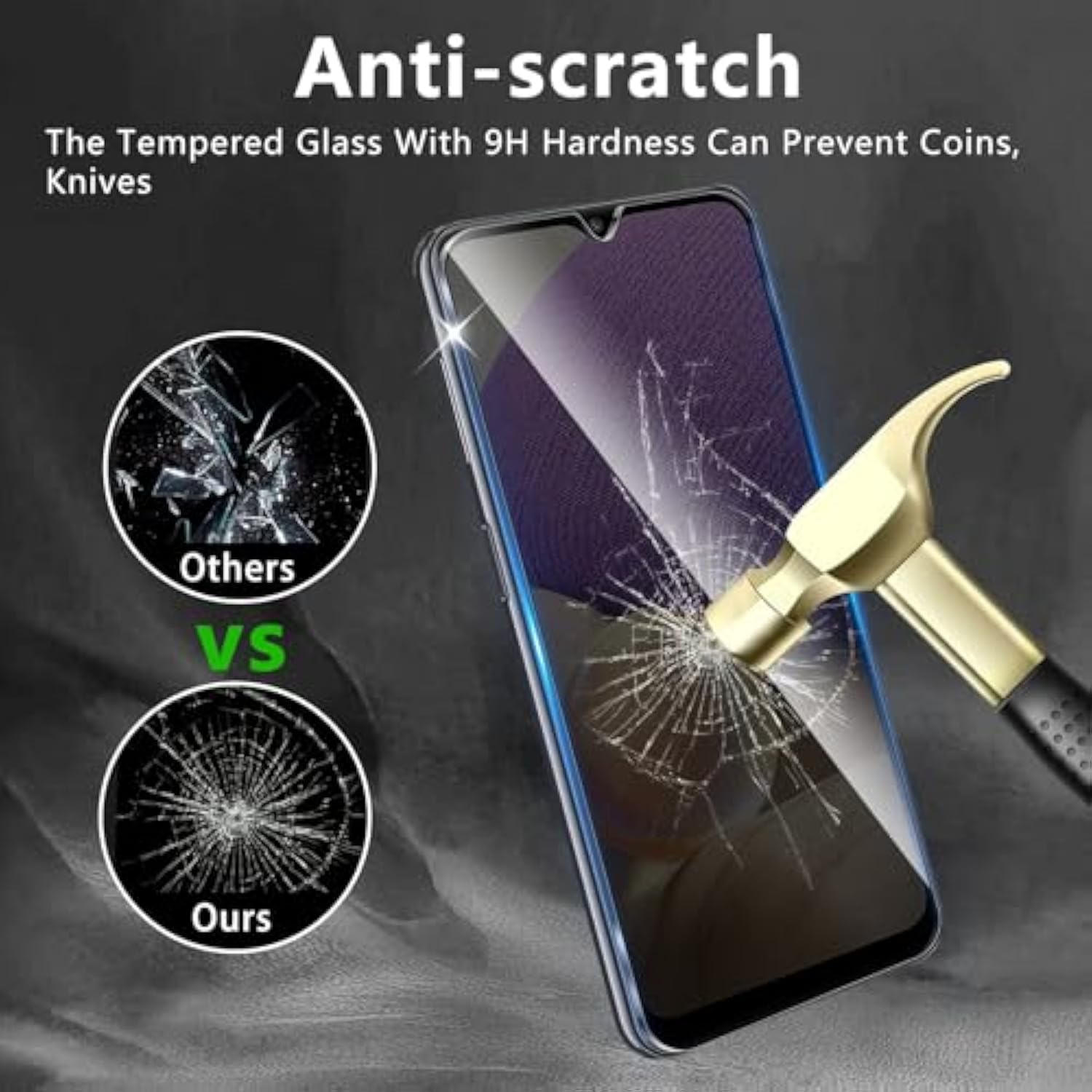 3 Pack Privacy Screen Protector Designed For Samsung Galaxy A32 5G,Full Coverage Anti-Spy Tempered Glass Film,9H Hardness,Anti-Fingerprint,Bubble Free,Easy To Install
