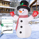 8 Ft Christmas Inflatables Snowman Decorations, Shaking Hand Snow Man Wear Magic Hat Outdoor Blow Up With Built-In Rotat