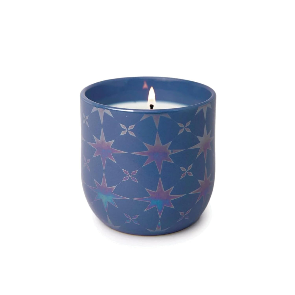 Paddywax Scented Candles Lustre Iridescent Ceramic Luxury Artisan Candle, 10-Ounce, Matte Blue - Sapphire Waters