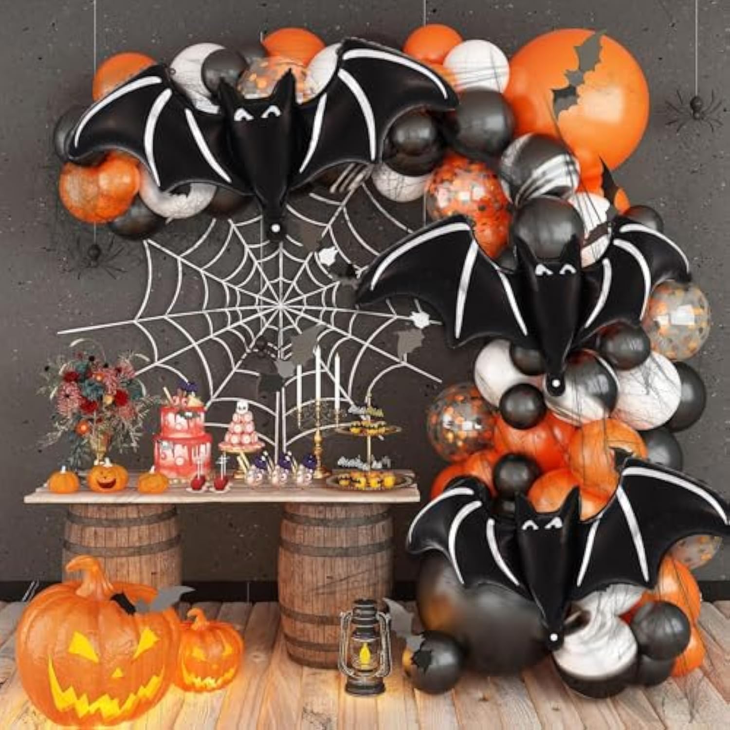 6 Pcs Giant Black Bat Balloons, 48 Inch Mylar for Halloween Party Decor