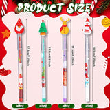 64 Pieces Christmas Pencils Multi-Point Stackable Push Pencils Christmas Plastic Decorated With Santa Xmas Tree Deer And Snowman For School Party Favor Supplies Children New Year Supplies