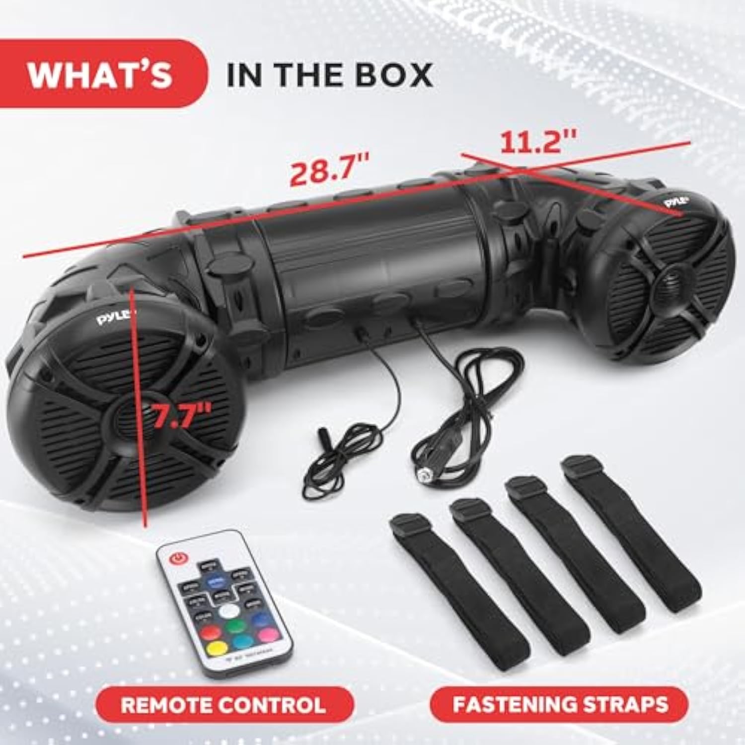 Pyle Bluetooth Speakers 800 Watt 6.5 Inch Amplified Sound System with Multi-Color LED Lights, Waterproof Marine Bluetooth Wireless Speakers with Weatherproof Design, Ideal for Outdoor and Vehicle Use