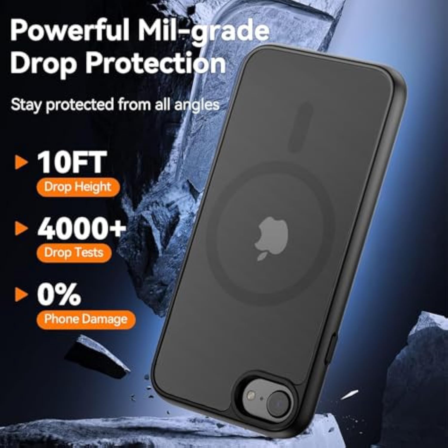 Hualele iPhone SE 8 7 Magnetic Magsafe Case Military Grade Black Slim