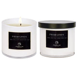 Fresh Linen Candles Laundry Candles Non-Toxic Air Freshening Scented Candle Decorative Pet Odor Eliminator For Home Luxury Scented Soy Jar Candle For Bathroom Decor 7.1 Oz 2 Pack