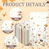 Fall Floral Paper Napkins - 100 Pcs 7.9 X 4.3 In Autumn Wildflower Napkin Decorations Set, Wild Floral Disposable Hand Towels, Birthday Wedding Bridal Shower Thanksgiving Party Supplies Decor