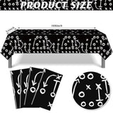4 Pack Football Tablecloths, Football Themed Tablecloths Party Favor Supplies, Disposable Plastic Rectangle Table Covers For Sports Birthday Party Decoration, 108 X 54 Inch(Black)