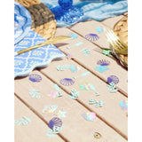 Coastal Party Foil Confetti - 200 Pc | Beach Engagement Party Decoration, Bachelorette Table Decor, Bridal Shower Supplies, Beach Birthday Tablescape