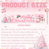 Pink Christmas Decoration Merry Christmas Sign Snowman Yard Banner For Holiday Decoration Christm Theme Party Supplies Outdoor