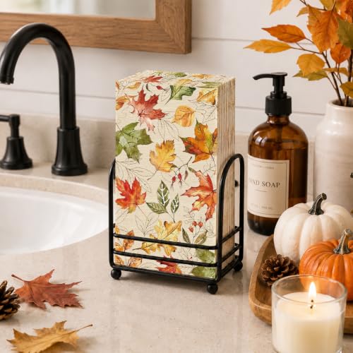 Fall Paper Napkins, Autumn Leaf Thanksgiving Bathroom Paper Hand Towels