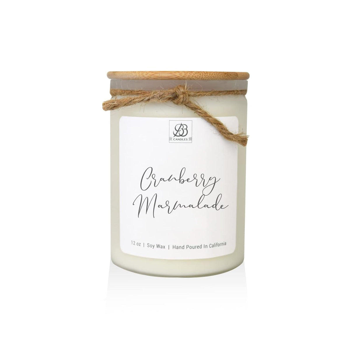 Winter & Fall Collection - Natural Soy Hand Poured Fragrant Candles, Frosted Jars With Bamboo Lid, Ideal For Home Decor & Relaxation, 90+ Hours Burn Time, 12Oz (Cranberry Marmalade 2)