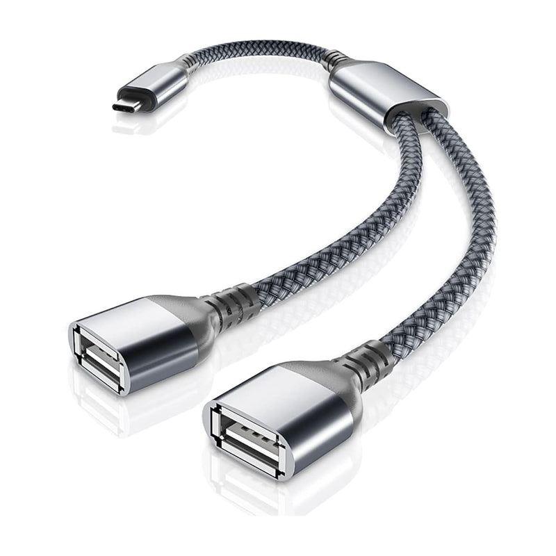 Usb C Male To Dual Usb Female Cable Adapter 3.3Ft,Thunderbolt 3 To Double Type