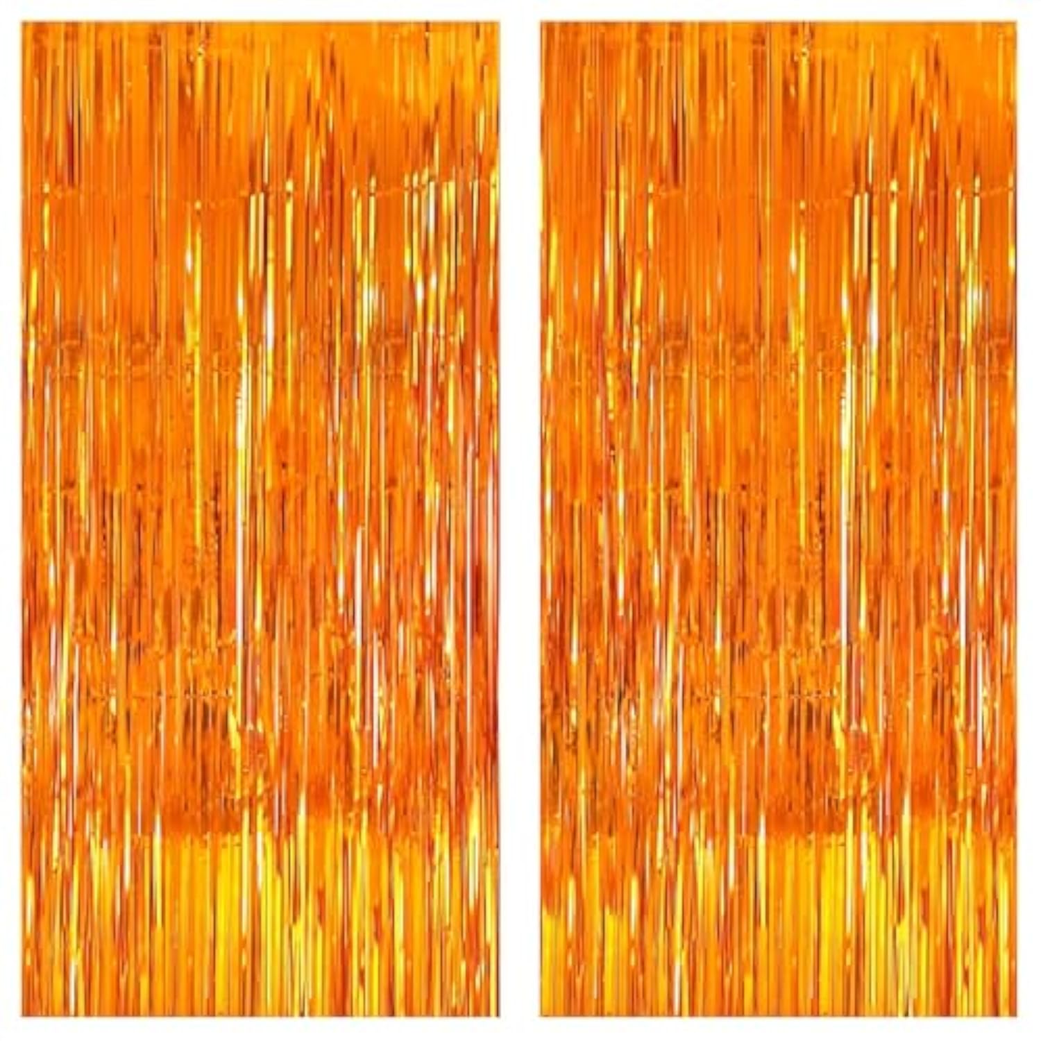 Xtralarge Orange Fringe Backdrop Curtain - 3.2X8 Feet, Pack Of 2 | Orange Streamers For Basketball Party Decorations, Birthday Decorations, Graduation Decorations 2026 | Basketball Backdrop