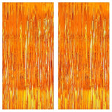 Xtralarge Orange Fringe Backdrop Curtain - 3.2X8 Feet, Pack Of 2 | Orange Streamers For Basketball Party Decorations, Birthday Decorations, Graduation Decorations 2026 | Basketball Backdrop