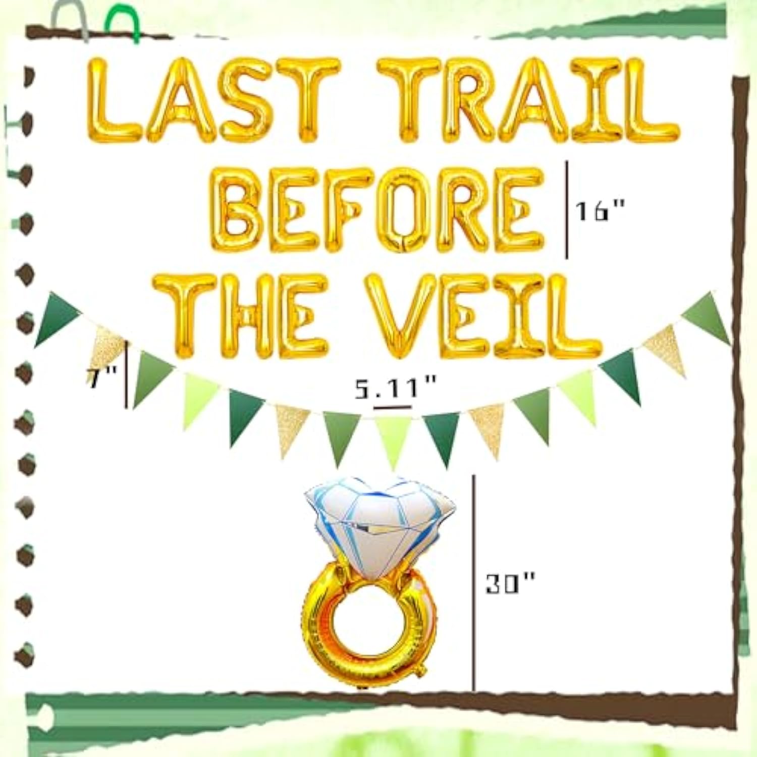 Gold Mountain Bachelorette Party Decorations Last Trail Before The Veil Banner Balloon Hiking Bachelorette Party Decorations Supplies Mountain Wedding Bridal Shower