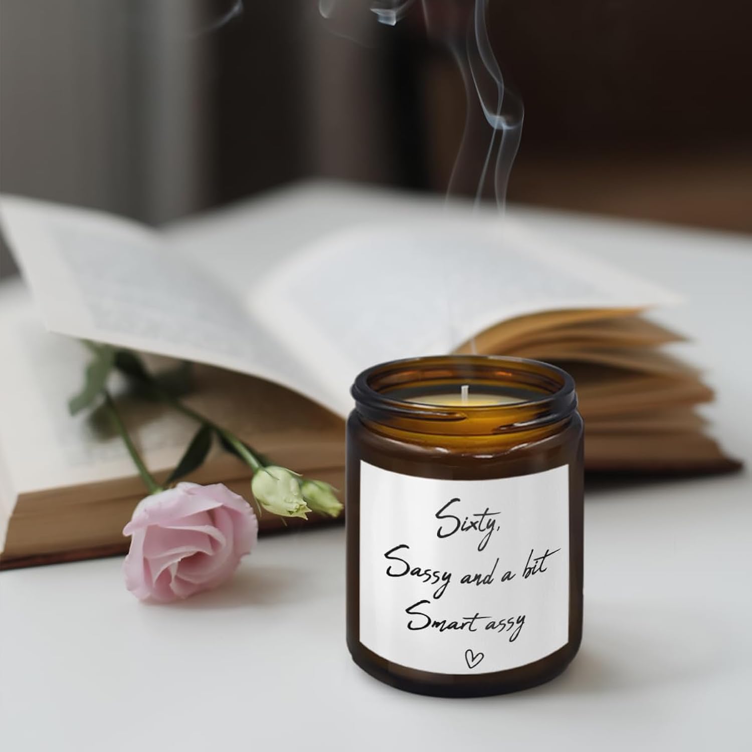 60Th Birthday Gifts For Women Men, Sixty Sassy And A Bit Smart Assy, 60Th Birthday Gift Ideas, 60Th Birthday Gift Ideas For Him Her Mom Dad Wife Husband Friends, Cedar Scented Candles, 8 Oz