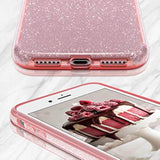 Compatible With Se 2022, Se 2020, 8, 7 Glitter Bling Sparkle Cute Girls Women Protective Case For 7/8/Se (Pink)