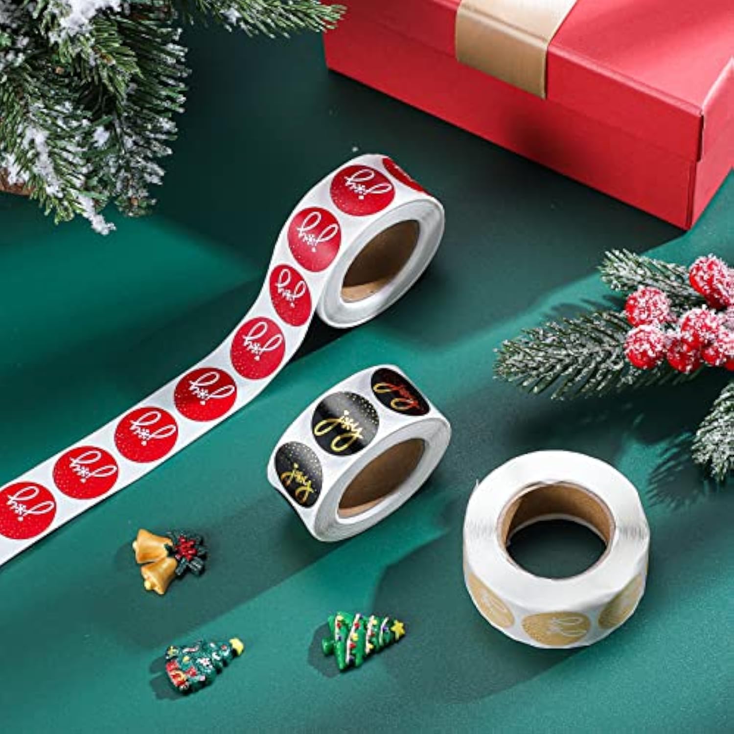 1500 Pieces Joy Christmas Stickers For Envelopes Seals Decorative Christmas Joy Card Stickers Decals Labels For Xmas Party Favors Supplies Decoration, 1 Inch