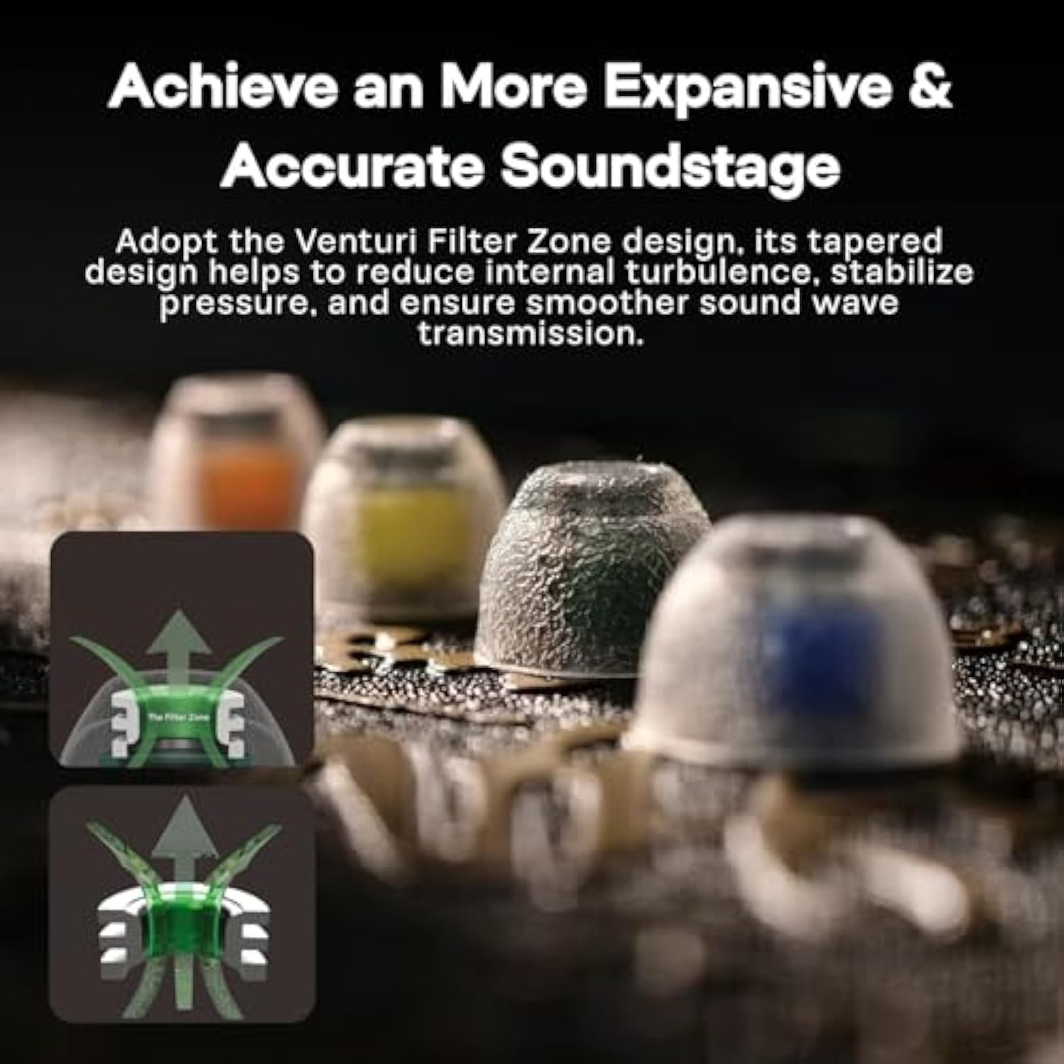 Tangzu Tang Sancai Noble Earbud Tips,Stainless Steel Iem Ear Plugs,Replaceable Liquid Silicone Eartips,4 Pairs,Optional Xs/S/M/L Size For In Ear Earphones (Xs/S/M/L- Each Size)