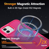 For Iphone 11 Case, Magnetic Phone Cover With 1 Screen Protector, Compatible With Magsafe, Military Grade Protection, Translucent Matte Frosted Back, Hot Pink