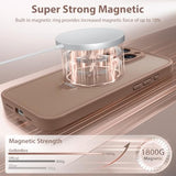 360° Spin Magnetic Stand For Iphone 16 Pro Max Case, [Compatible With Magsafe] [Full Camera Protection] [16Ft Military Drop Protection], Silm Translucent Matte Phone Case, Brown