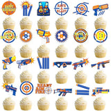 48pcs Dart War Cupcake Toppers for Game-Themed Birthday & Baby Shower Decor
