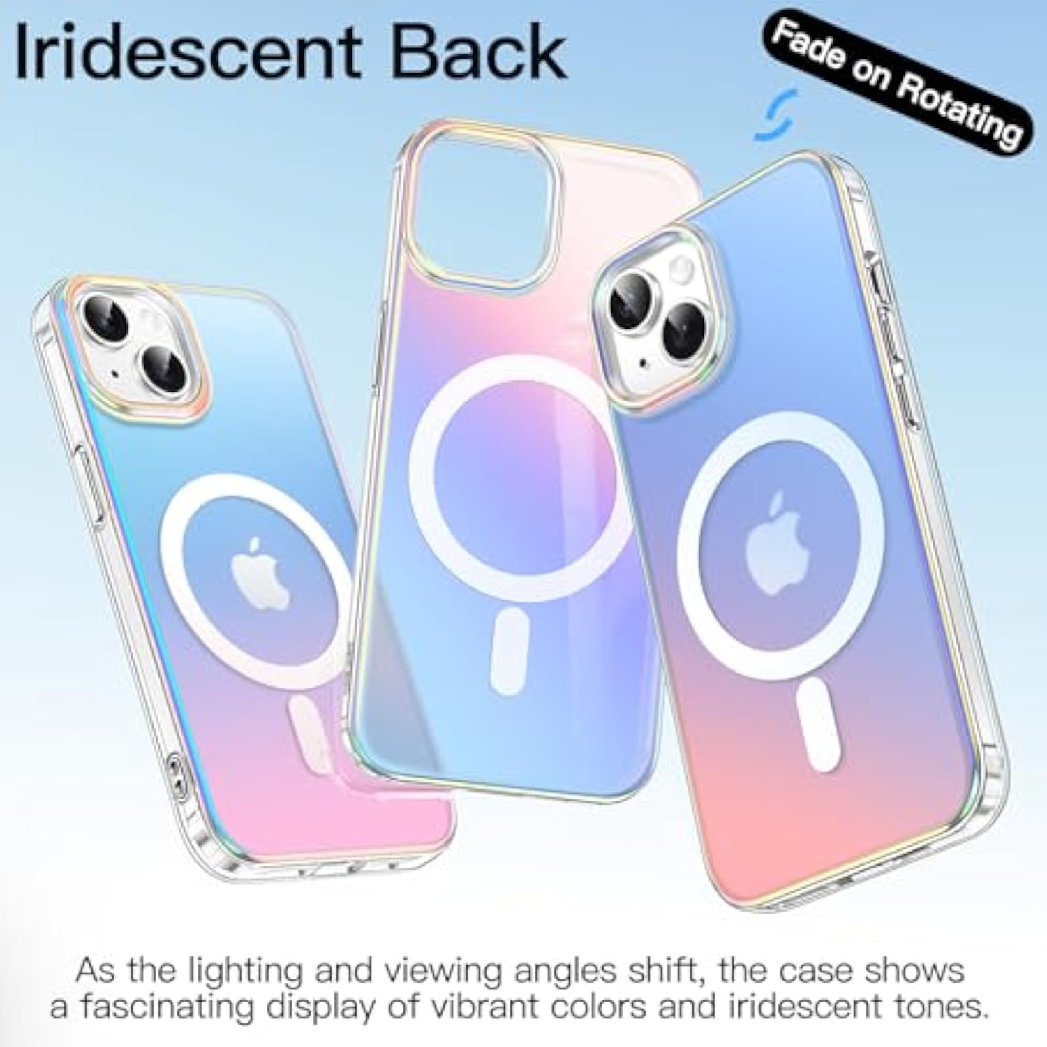JETech Iridescent Case for iPhone 14 6.1-Inch Compatible with MagSafe, Cute Unique and Aesthetic Design, Colorful Fluorescent Translucent Back Shockproof Phone Cover (Iridescent)