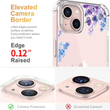 Flower Designed For Iphone 13 Case[With Screen Protector], Floral Clear Women Phone Case Shockproof Protective Soft Tpu Bumper Cover 6.1 Inch 2021 (Lavender/Purple)