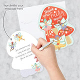 Big Dot of Happiness Let’s Be Fairies - Shaped Thank You Cards - Fairy Garden Birthday Party Thank You Note Cards with Envelopes - Set of 12