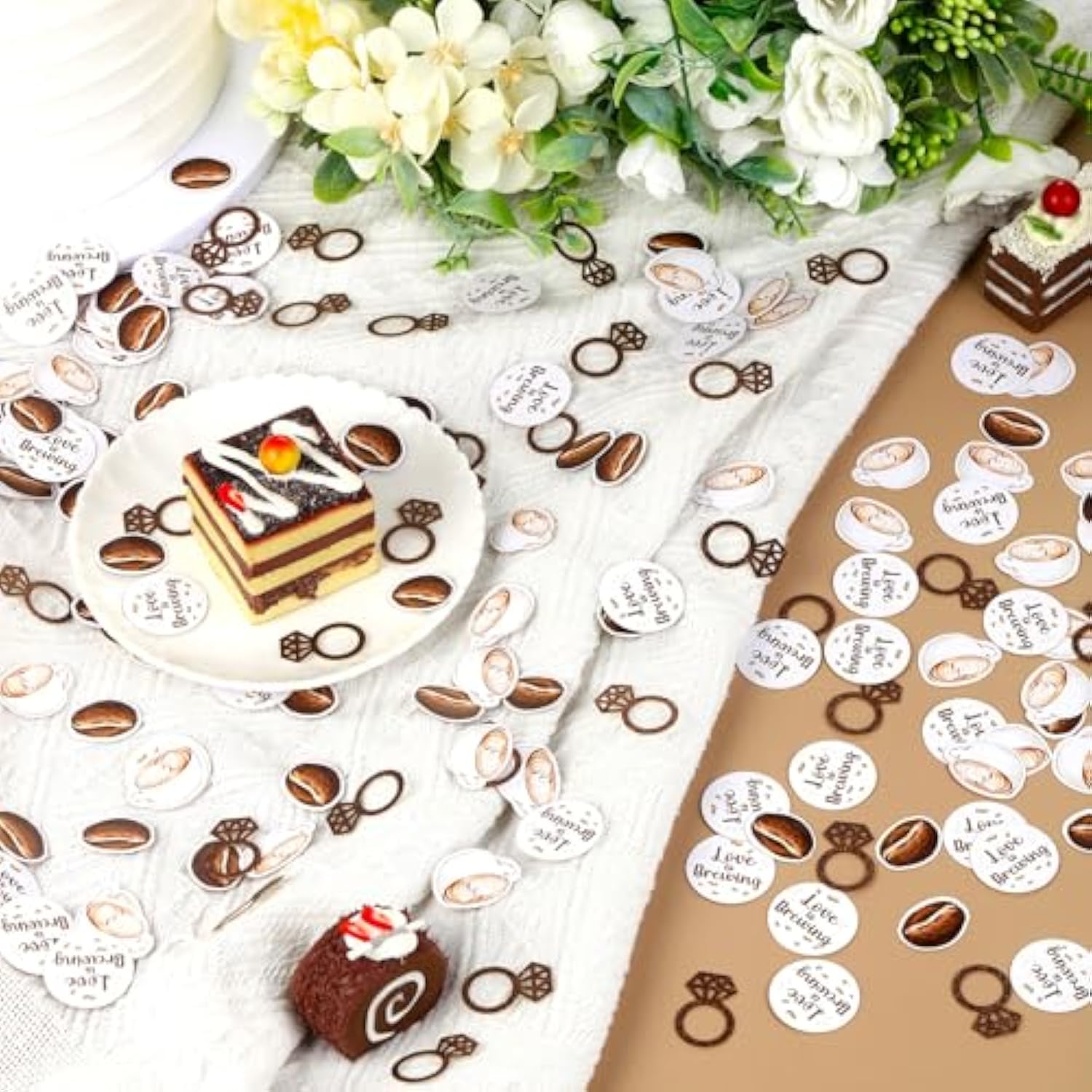 200 Pcs Coffee Confetti Love Is Brewing Bridal Shower Table Decorations