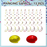 , 52 Pcs Back To School Apple Pencil Hanging Swirls Decorations, No Diy, First Day Of School Decorations For Apple Swirls, Back To School Classroom Decorations, Back To School Party Supplies