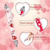 24Pcs Valentine'S Day Heart Shape Pens Bulk Cute Retractable Decorative Pens 0.5 Mm Stationary Supplies For Office School Wedding Party Gifts