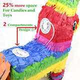 16" Rainbow Donkey Pinata - Mexican Theme Party Decoration For Birthdays, Fiestas & Cinco De Mayo - 16 X 13 X 4.5 Inch Kids Party Favors