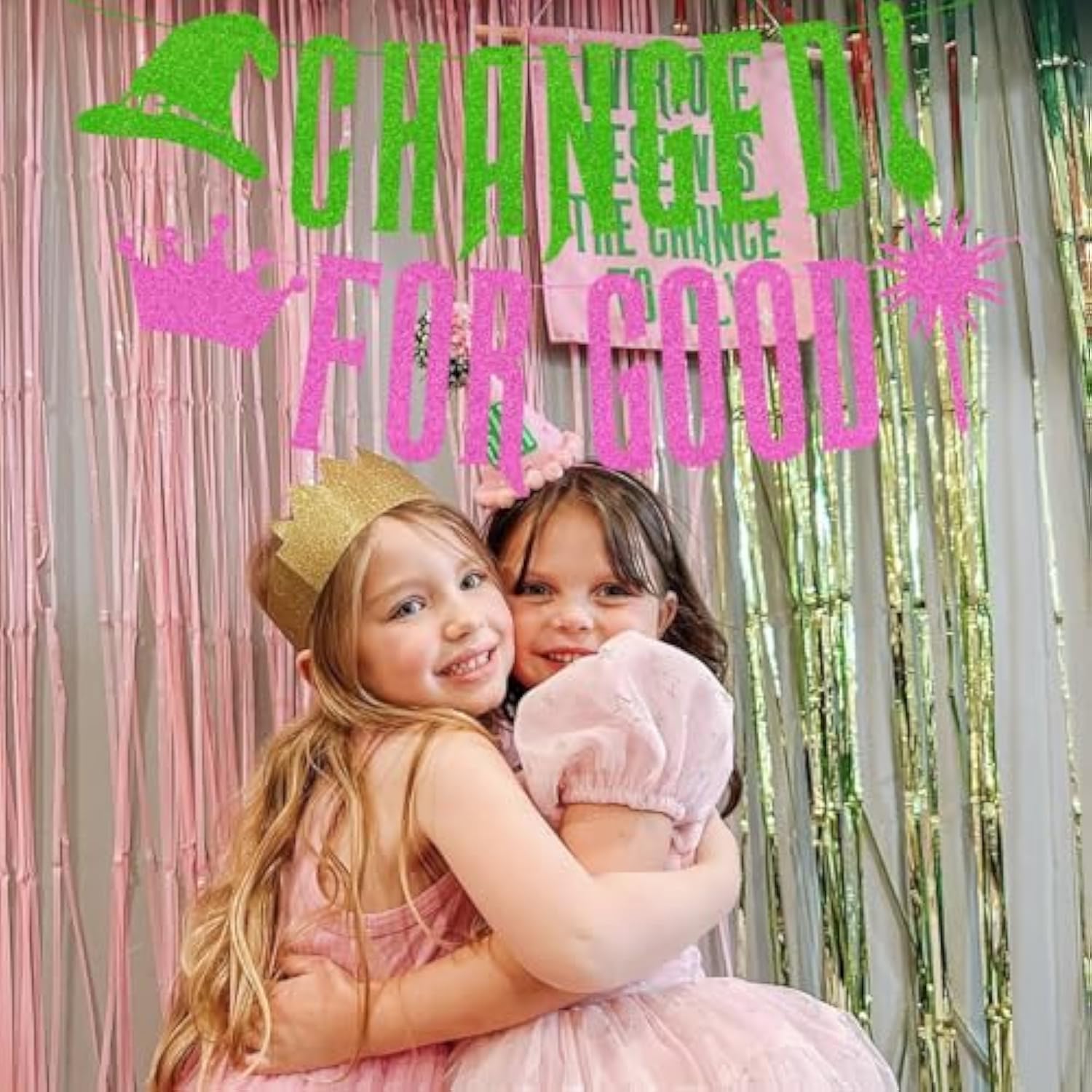 Diy Witch Party Banner Decorations, Glitter Pink & Green Theme Party Banner Supplies, Galentine'S Day Girls Night Ladies Graduation Party Cute Kid Princess Witch Happy Birthday Party Favor