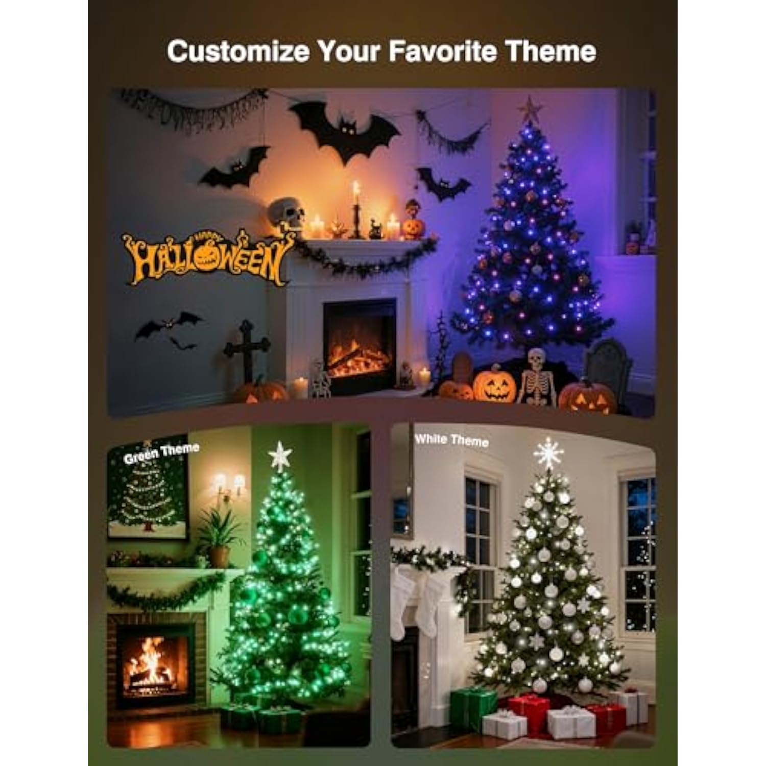 Smart Prelit Christmas Tree - 7.5Ft App Controlled Rgb Pre Lit Christmas Tree Lighted Pre-Lit Artificial Trees- With 400Led 1477 Branch Tips Customize Display Diy Dynamic Lighting Effect