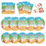 150Pcs Christmas In July Plates And Napkins - Merry Christmas Dinner Dessert Paper Plates Napkins Tableware Set For Hawaiian Beach Summer Xmas Decorations Party Supplies Tables Decor Favors,Serves 50