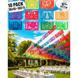 10 Packs Mexican Banners 180 Ft (18 Ft X 10) Papel Picado Mexicano Para Fiesta, Papel Picado Banner, Fiesta Banner, Mexican Party Decoration, Birthdays, Dia De Los Muertos, Cinco De Mayo