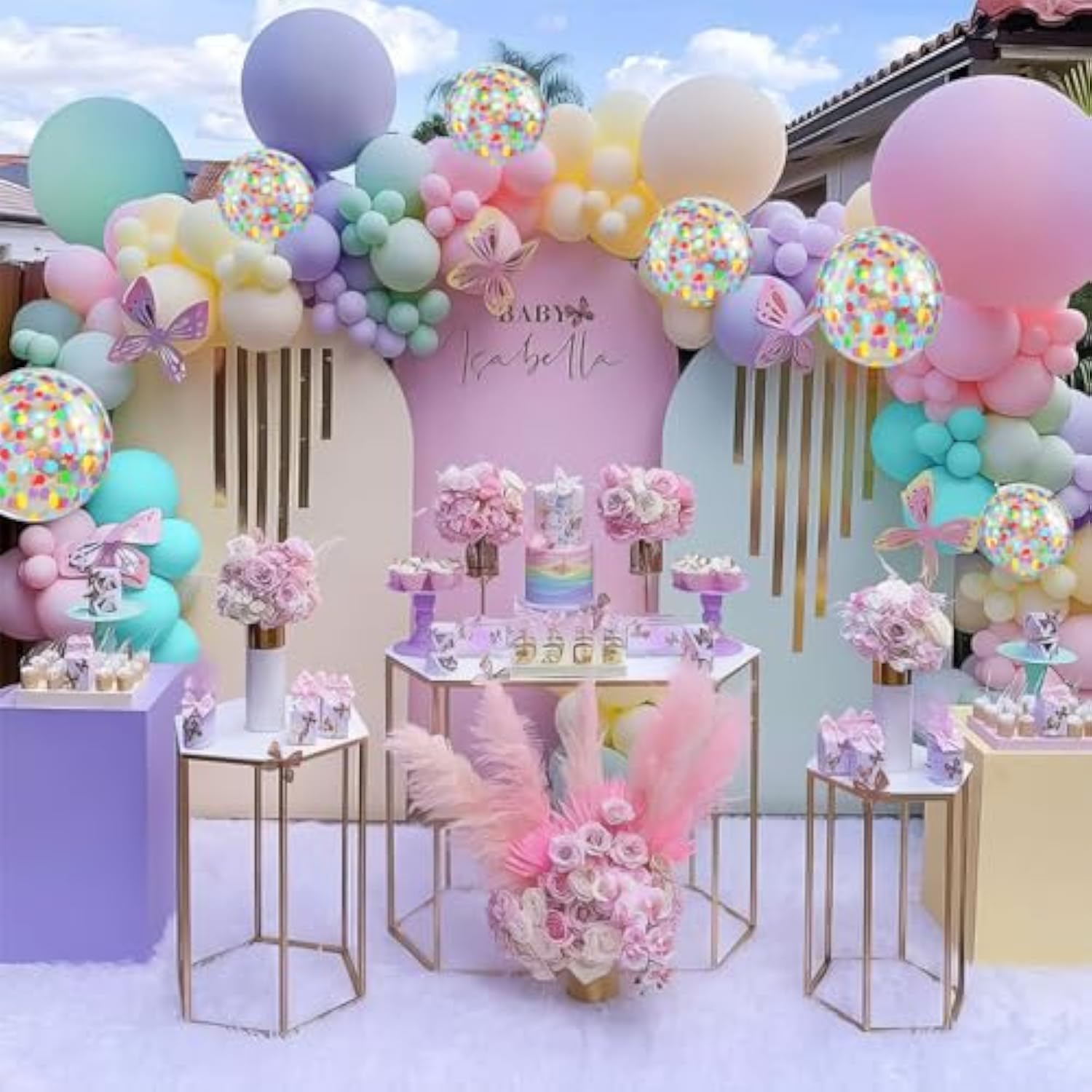 Pastel Balloons, Multicolor Macaron Balloons Colorful Latex Party Balloon, Baby Pink Blue Purple Yellow And Teal Rainbow Confetti Balloon For Kids Pastel Birthday Easter Party Baby Shower Wedding