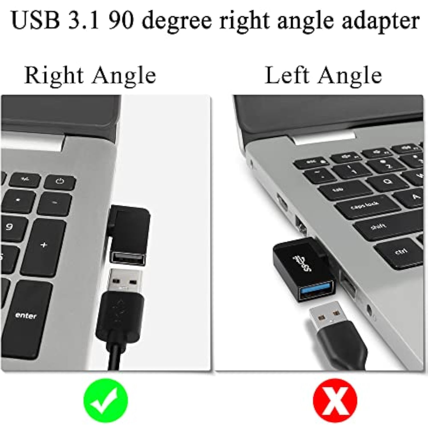 90°Angle Usb 3.1 Adapter 10Gbps Usb 3.1 Male To Female Right Angle Connector U